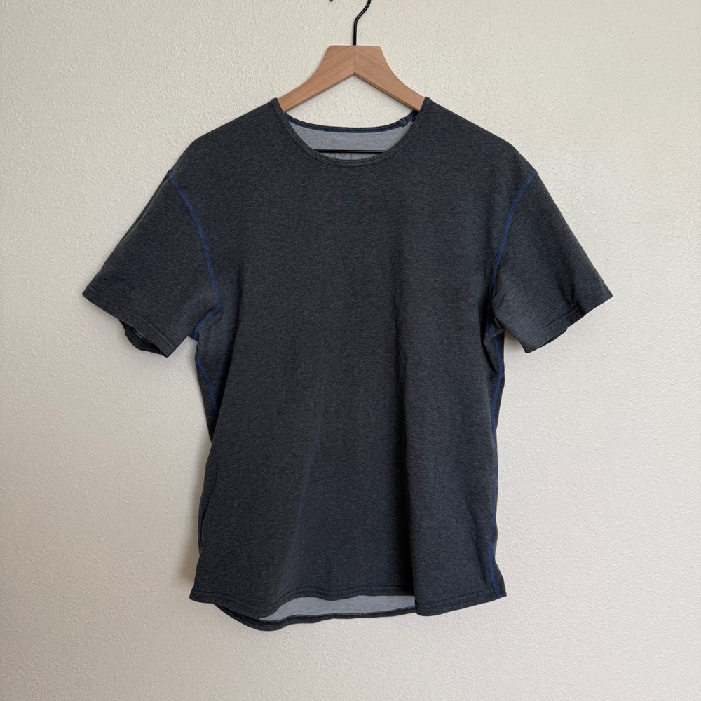 BYLT Basics Drop Cut Lux T Shirt in Heathered Grey | Men's Size Large
